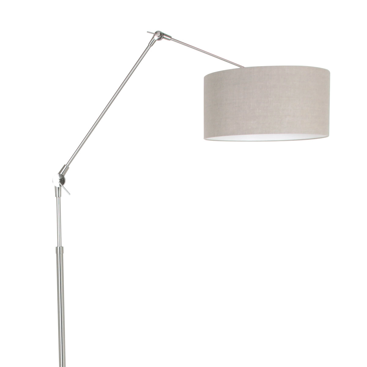 Lampe de lecture au sol Prestige Chic Acier inoxydable avec abat-jour taupe 40 cm Steinhauer 8712746145717