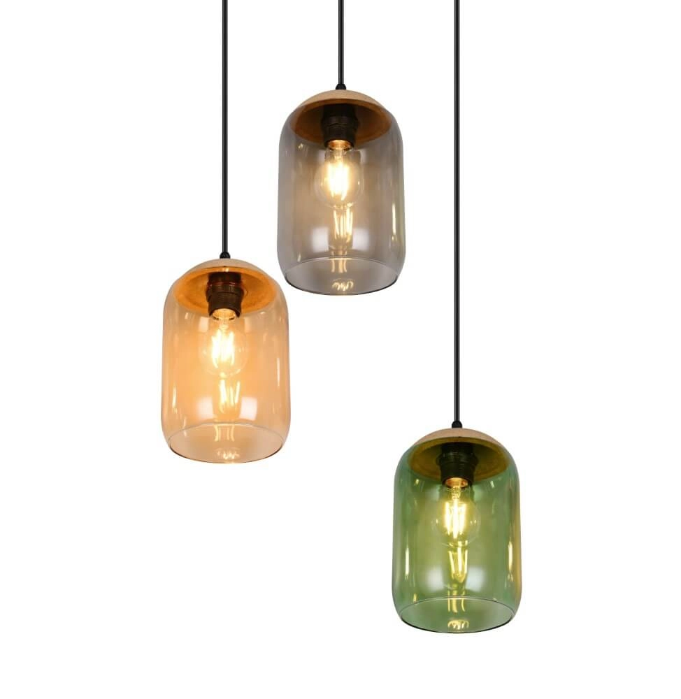 Lampe de table à manger en verre Cork 3 lumières Trio 4017807622980