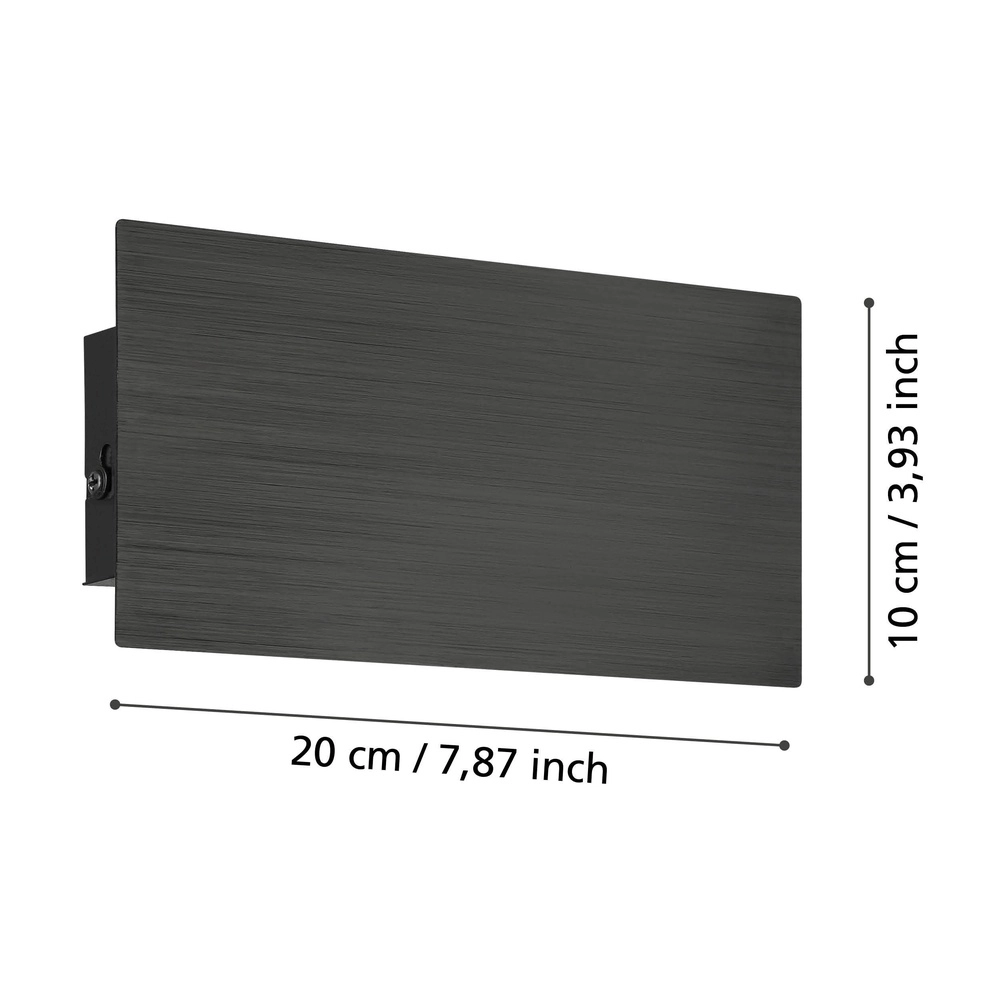 Lampe murale élégante Talamello 20 cm - noir - LED Eglo 9008606316458