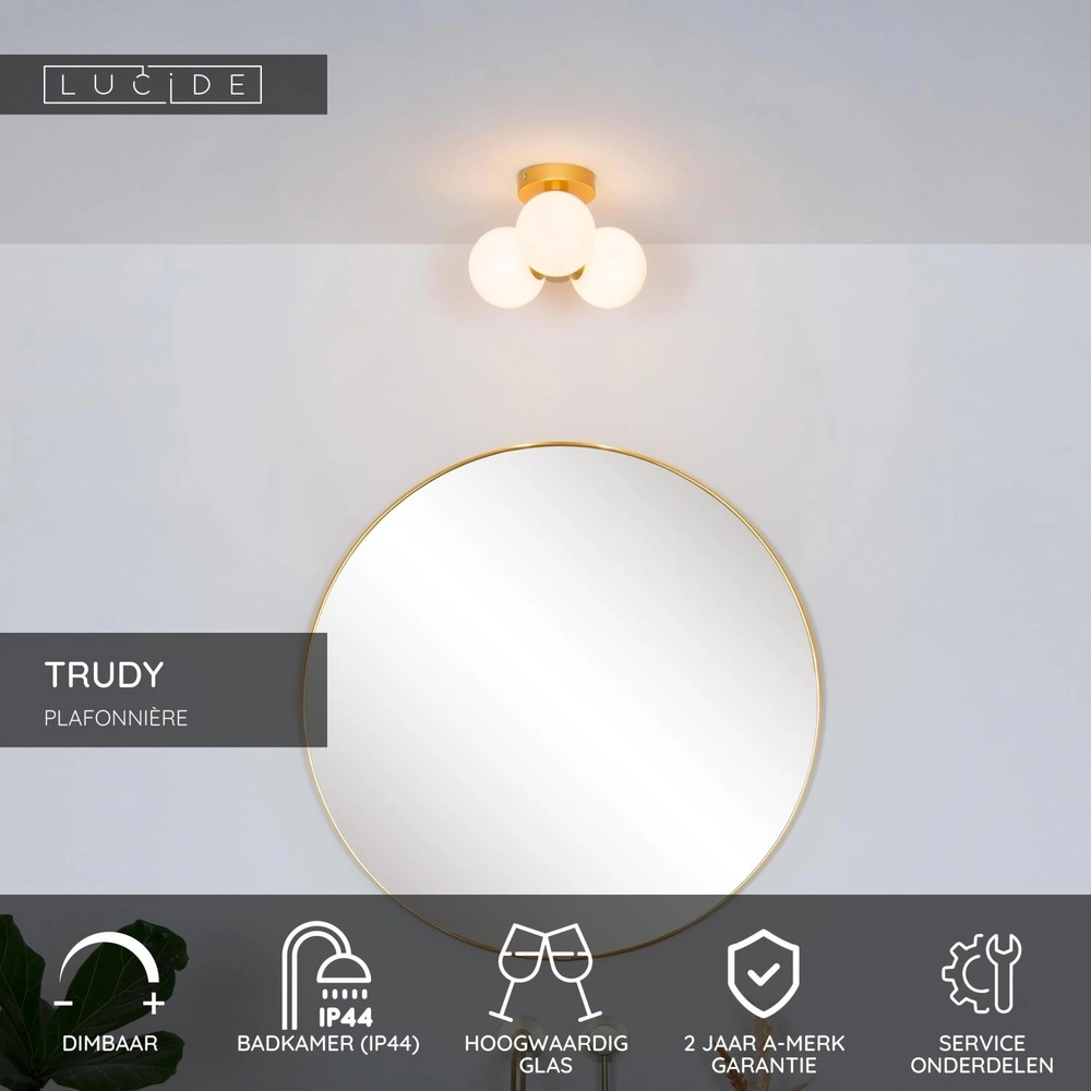 Lampe de plafond Trudy Or 3 lumières Lucide 5411212741011