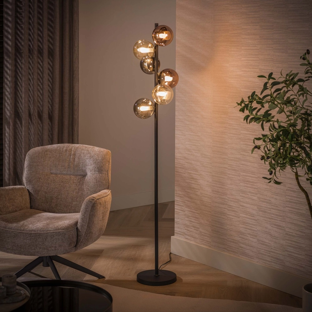 Conception de lampadaires Orb Noirs à 6 feux