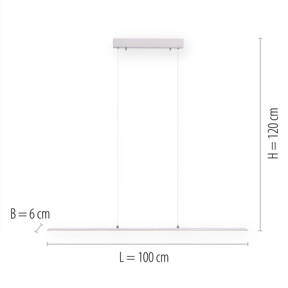 Lampe suspendue design Pure Lite 100 cm en métal Paul Neuhaus 4012248344842