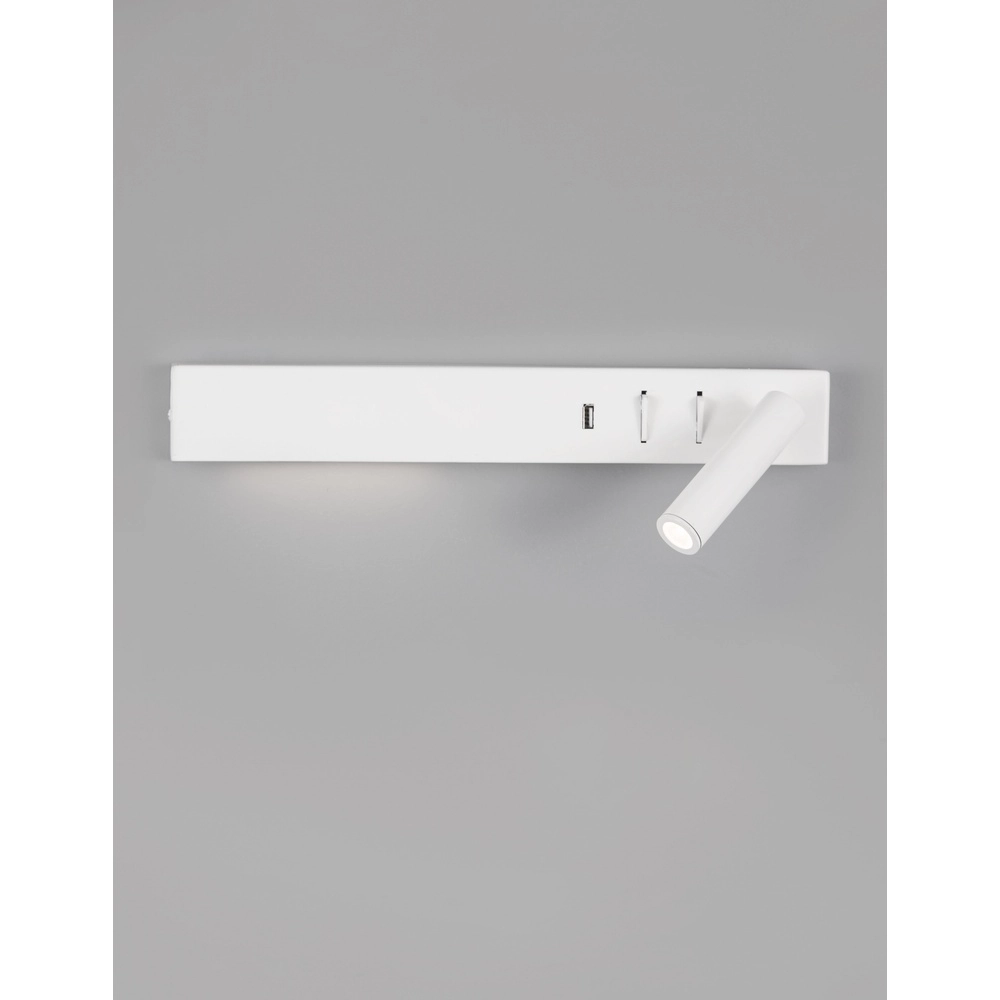 Lampe de chevet Vida Droite Blanc avec USB Lyora 5212017427878
