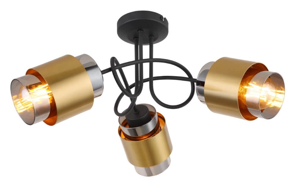 Plafonnier Milley noir avec or 3 lumières Plafonnier Milley noir avec or 3 lumières