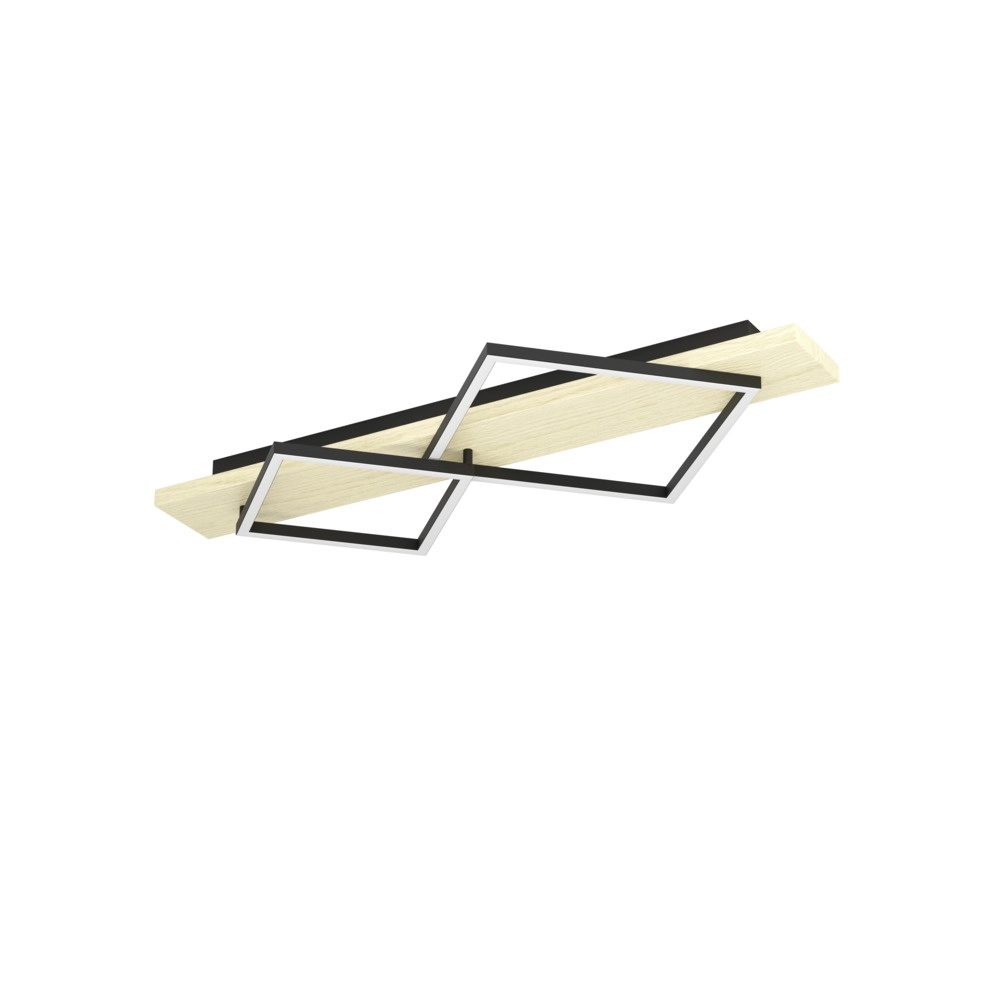 Plafonnier design Boyal noir avec bois Plafonnier design Boyal noir avec bois