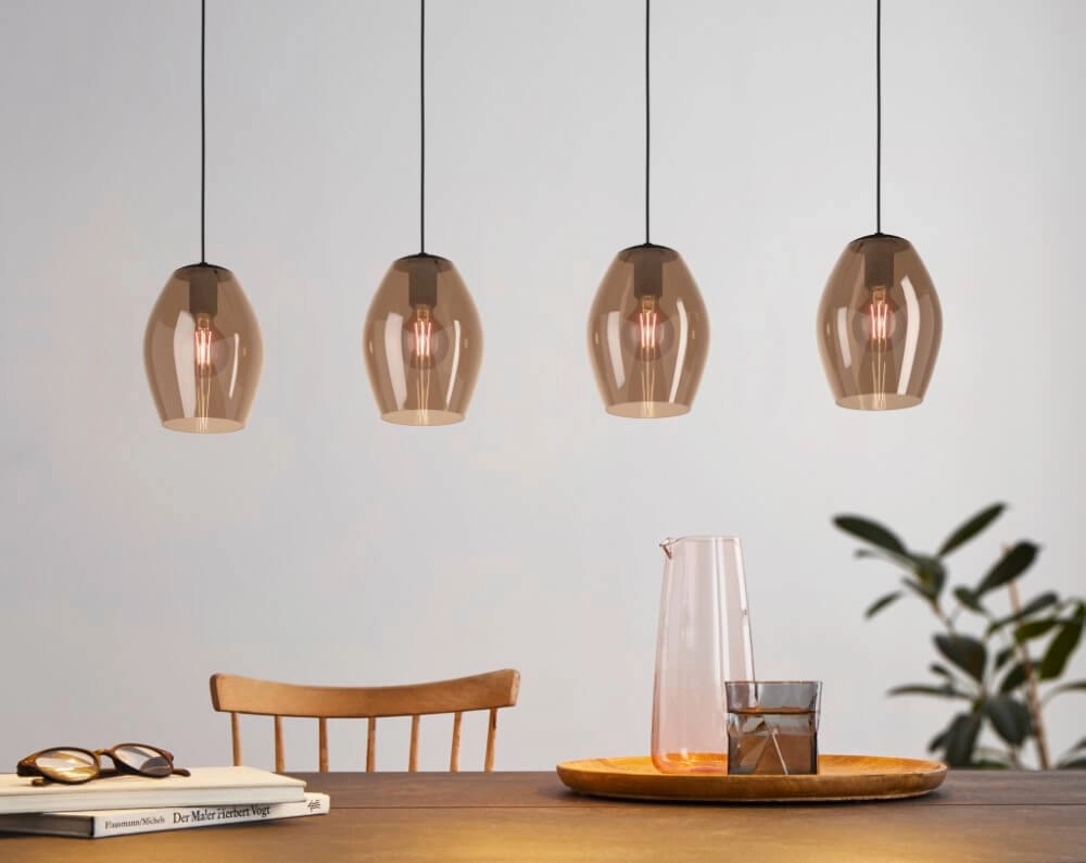 Lampe à suspension en verre ambré Estanys 1 4 lumières Stars of Light 9008606235957