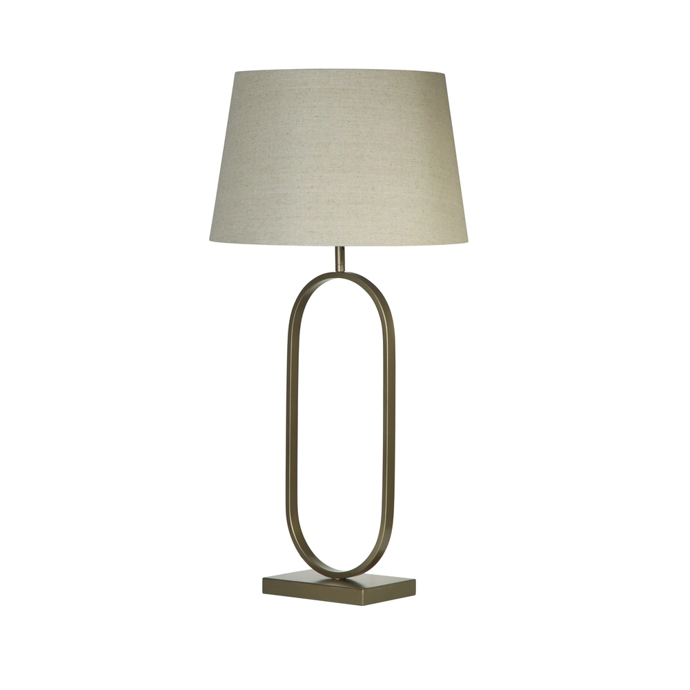 Lampe de table Modish bronze avec capuchon crème