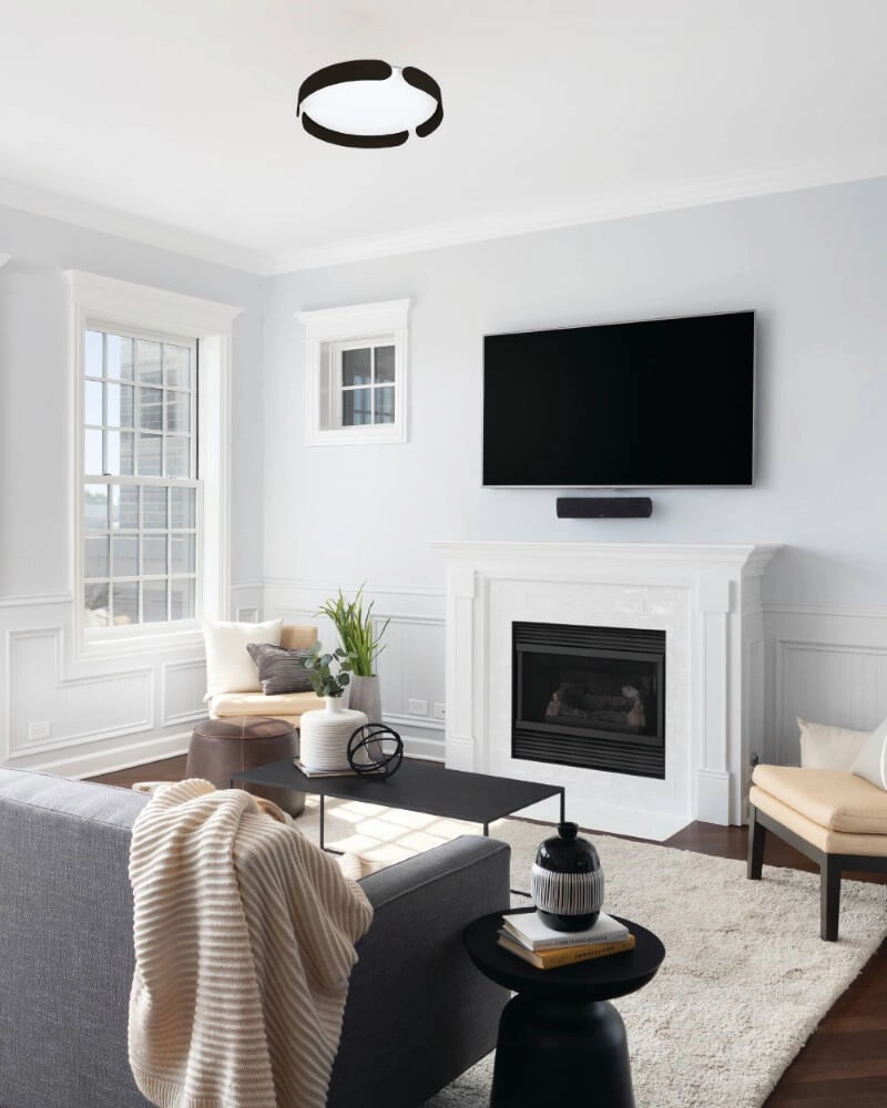 Plafonnier noir Valcasotto Ø 37 cm Eglo 9002759996215