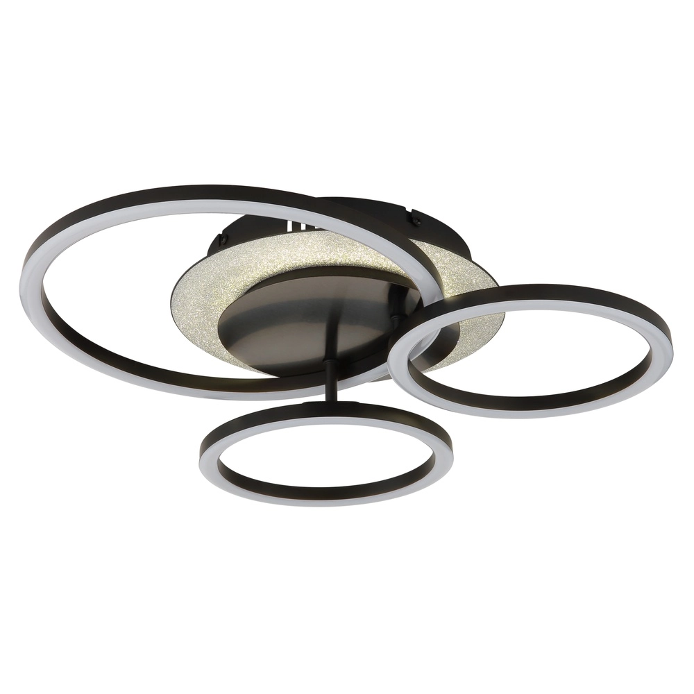 Lampe de plafond noire Norberto 3 anneaux Globo 9007371572830