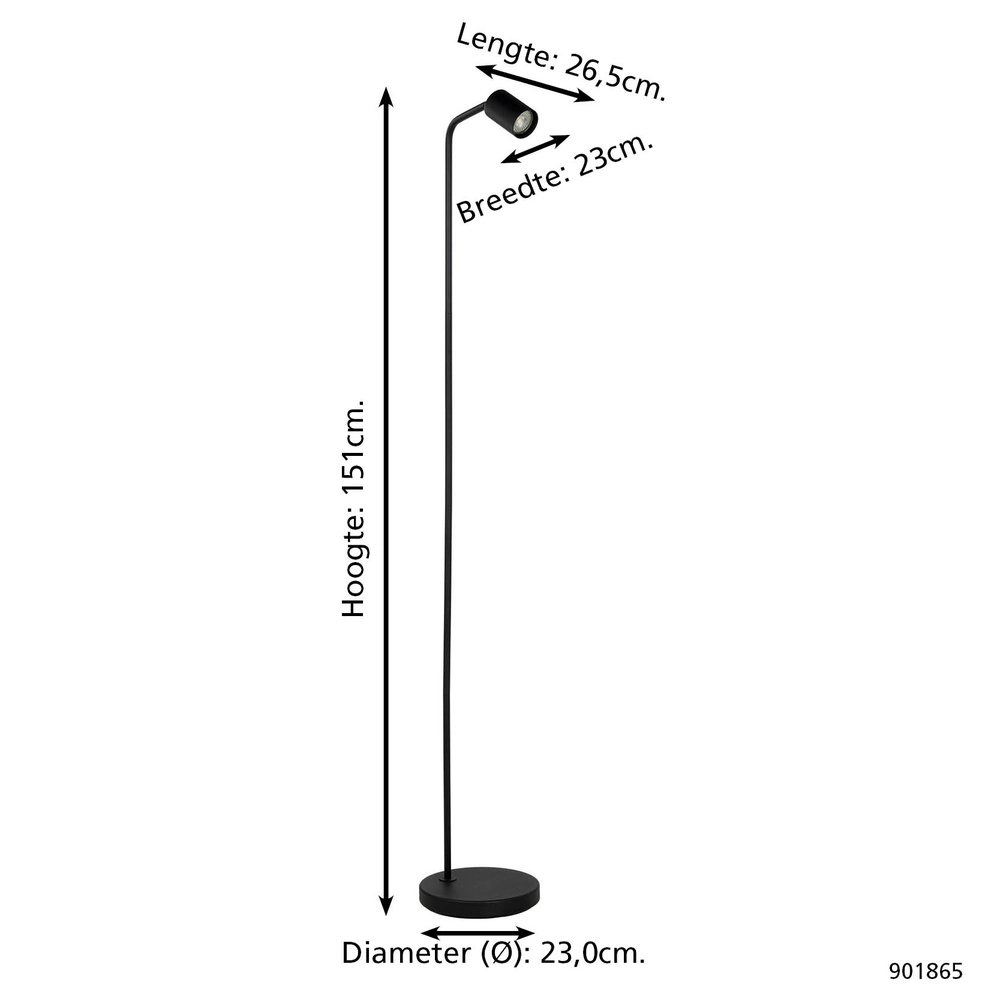 Lampadaire noir Rigomagno concevoir Eglo 9008606360291