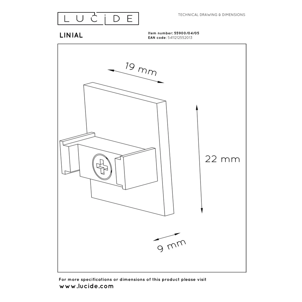Capsule d’extrémité de rail 1-phase Linial Ensemble champagne de 2 Premium by Lucide 5411212552013