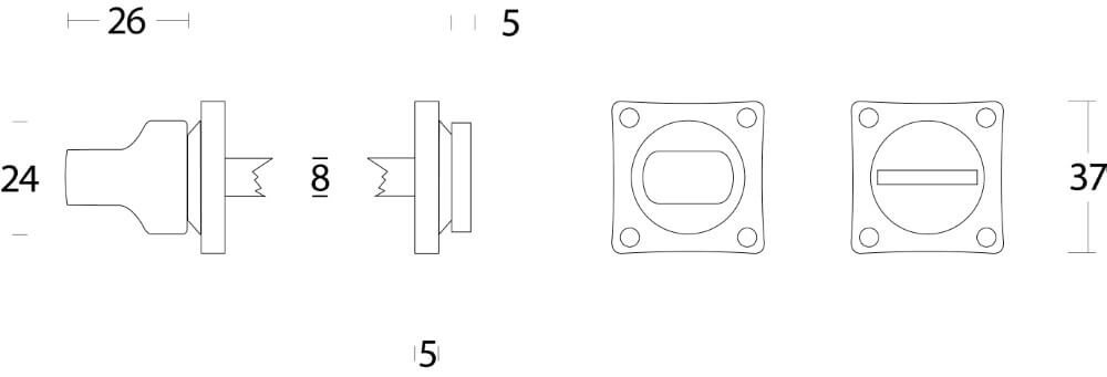 Fermeture des toilettes Tira carré nickel mat Intersteel 8714186096994