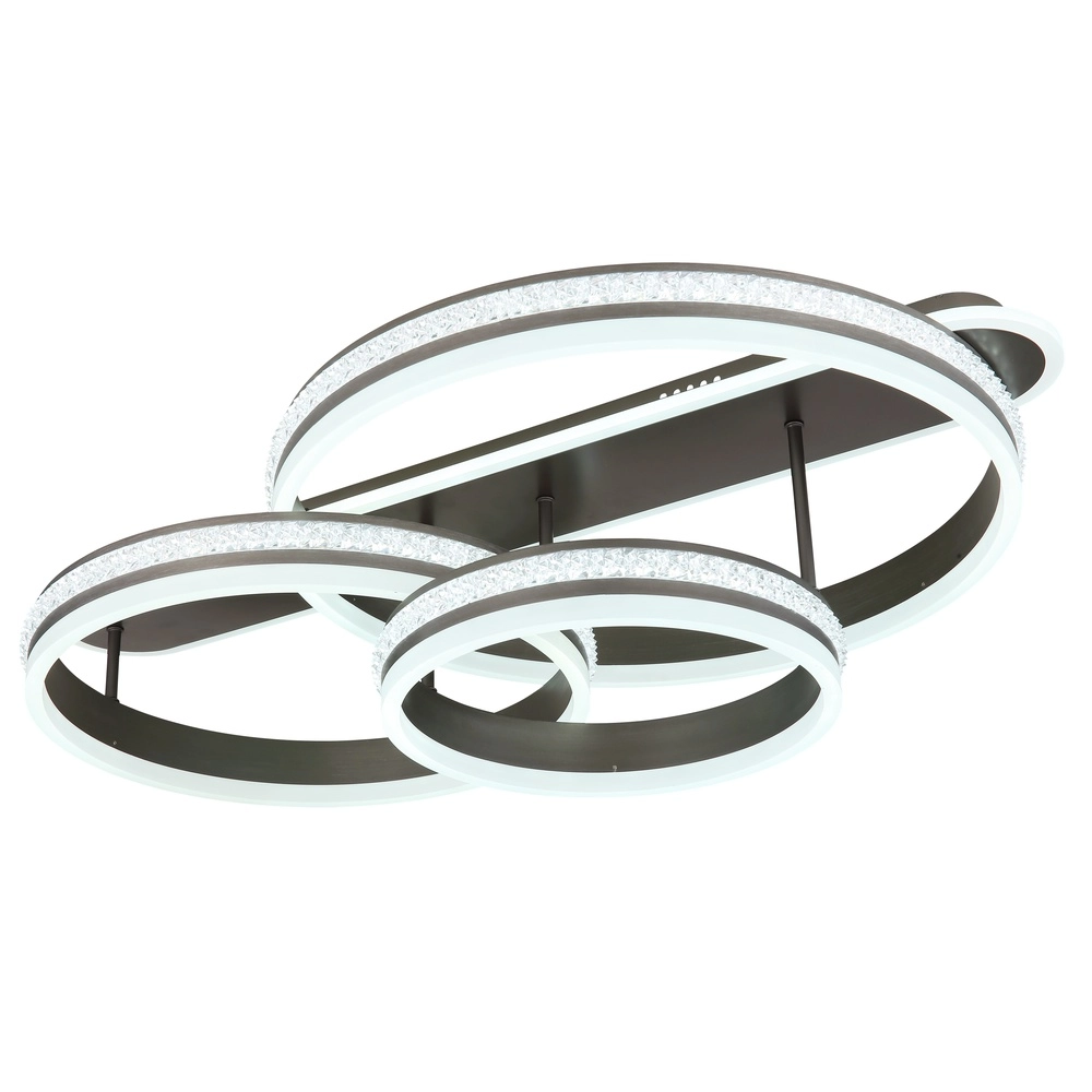 Lampe de plafond à design Grouni 3 anneaux en titane brossés Globo 9007371449002