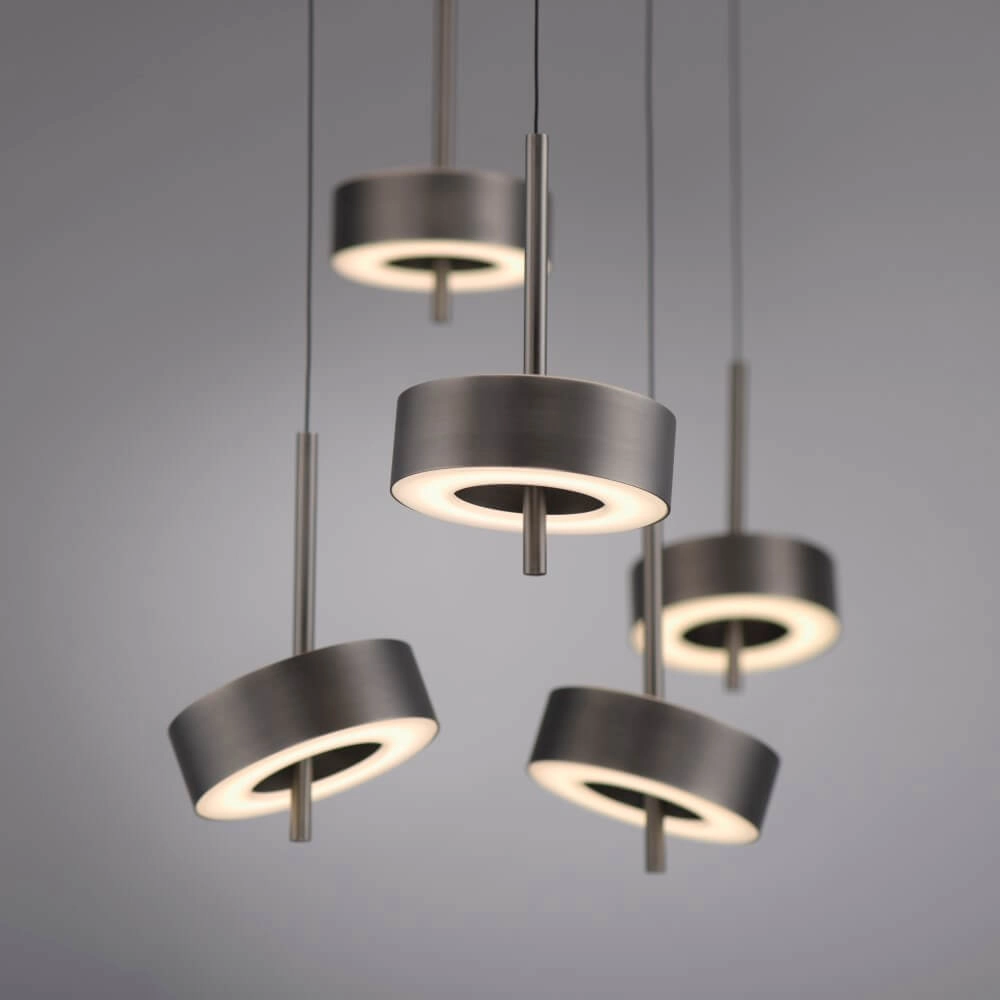 Lampe suspendue 5 lumières Q-Rotate marron moderne Paul Neuhaus 4012248383179