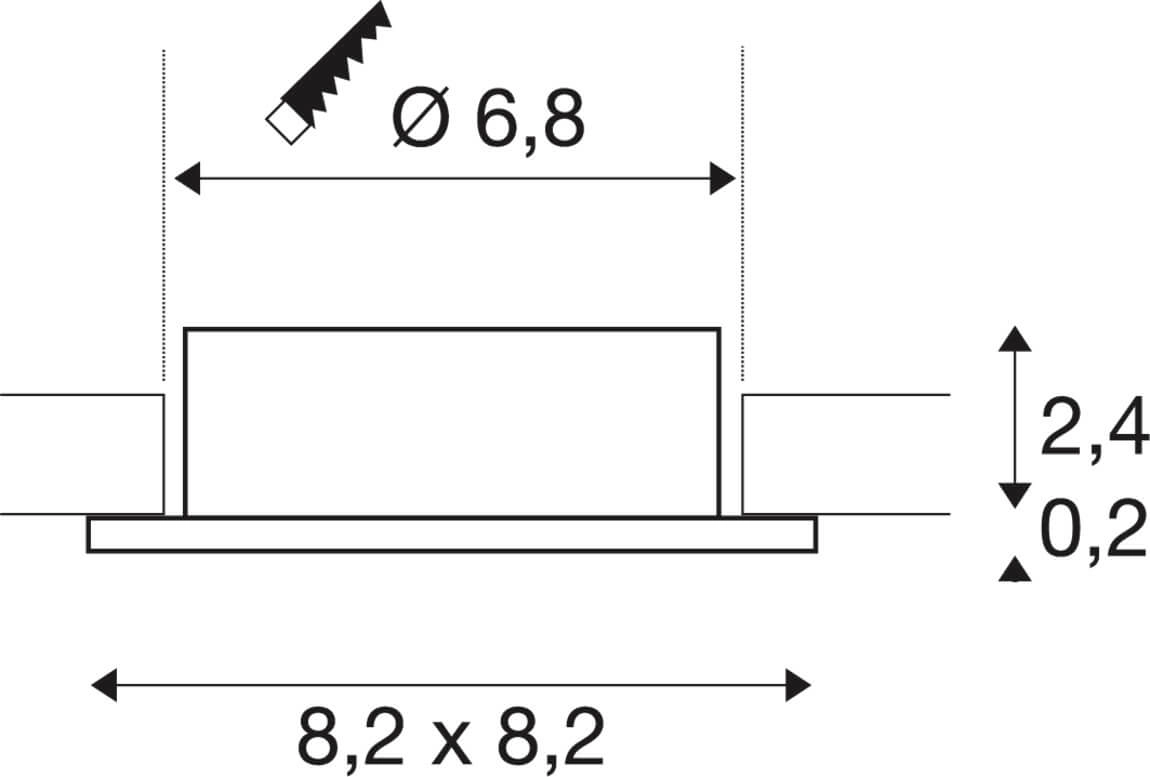 Anneau de montage New Tria 68 carré blanc - sans raccord SLV 4024163276610