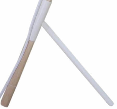 Lampe de table country Sensa Trépied blanc avec bois Artdelight 8719831732555