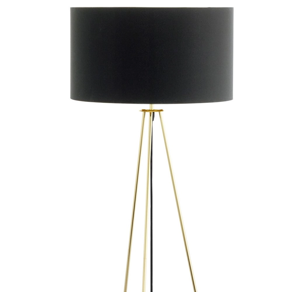 Lampadaire Camporale doré avec abat-jour noir Stars of Light 9002759392314