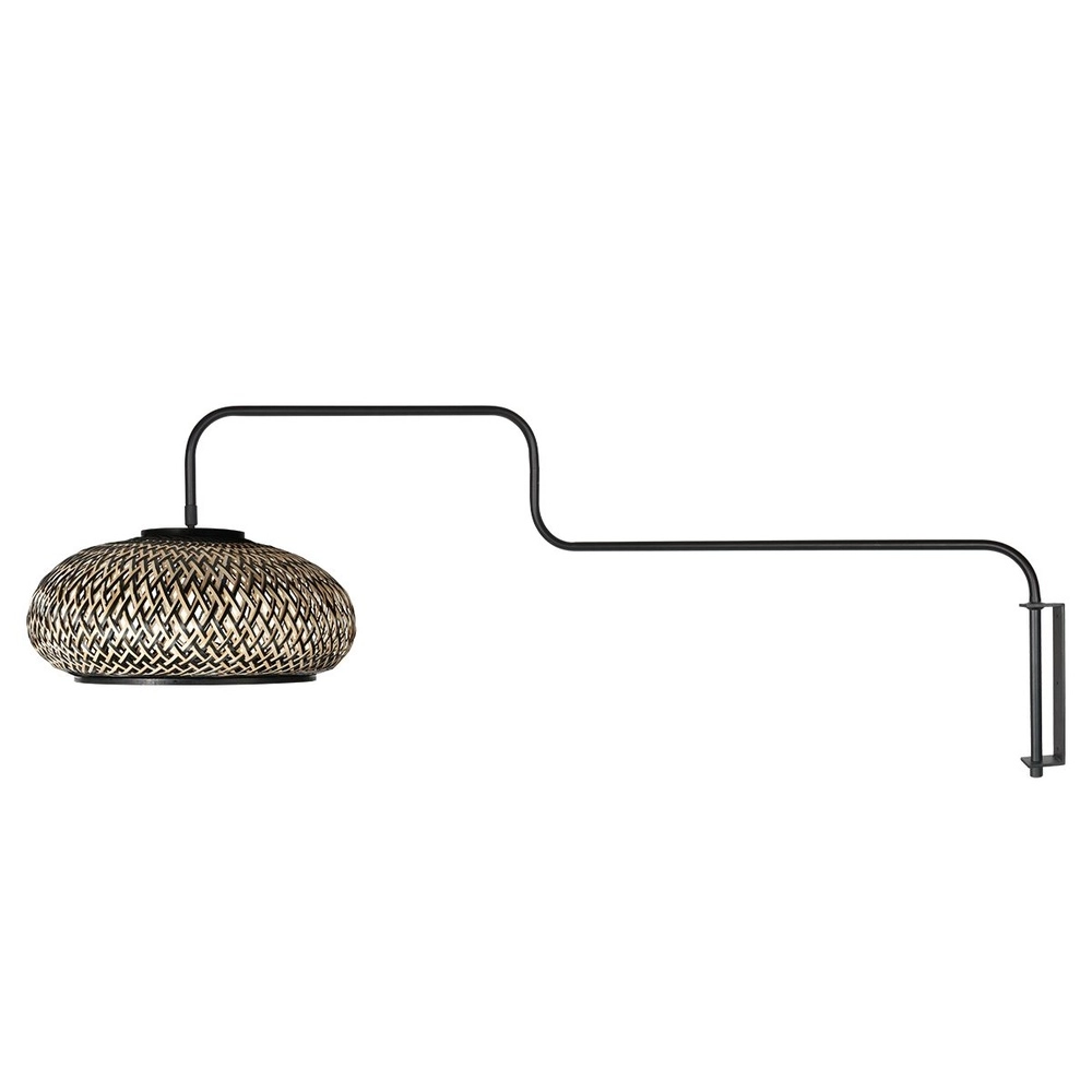 Applique murale Bloeba noir avec capuche en rotin Steinhauer 8712746183016