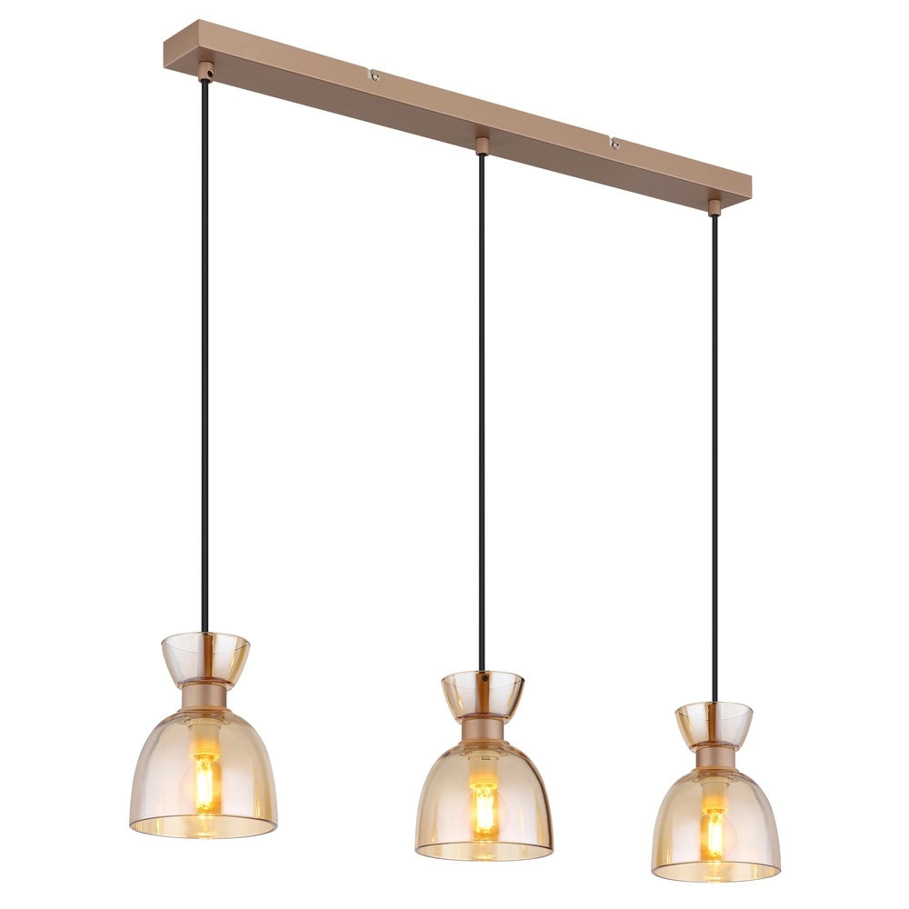 Lampe pendante de conception Massey Café brun 3 lumières
