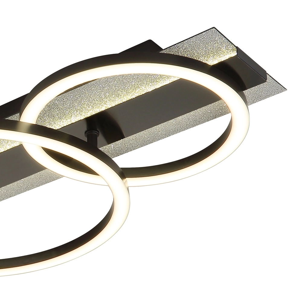 Lampe de plafond noire Norberto 4 anneaux Globo 9007371575831