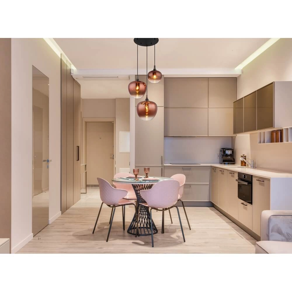 Suspension noire Maxy avec verre rouge Ø 48cm Globo 9007371459971