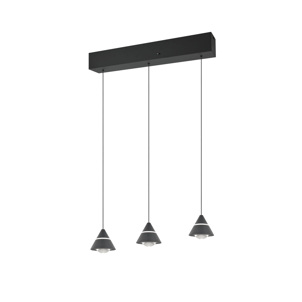 Suspension design Romeo 3 lumières noir Trio 4017807667769