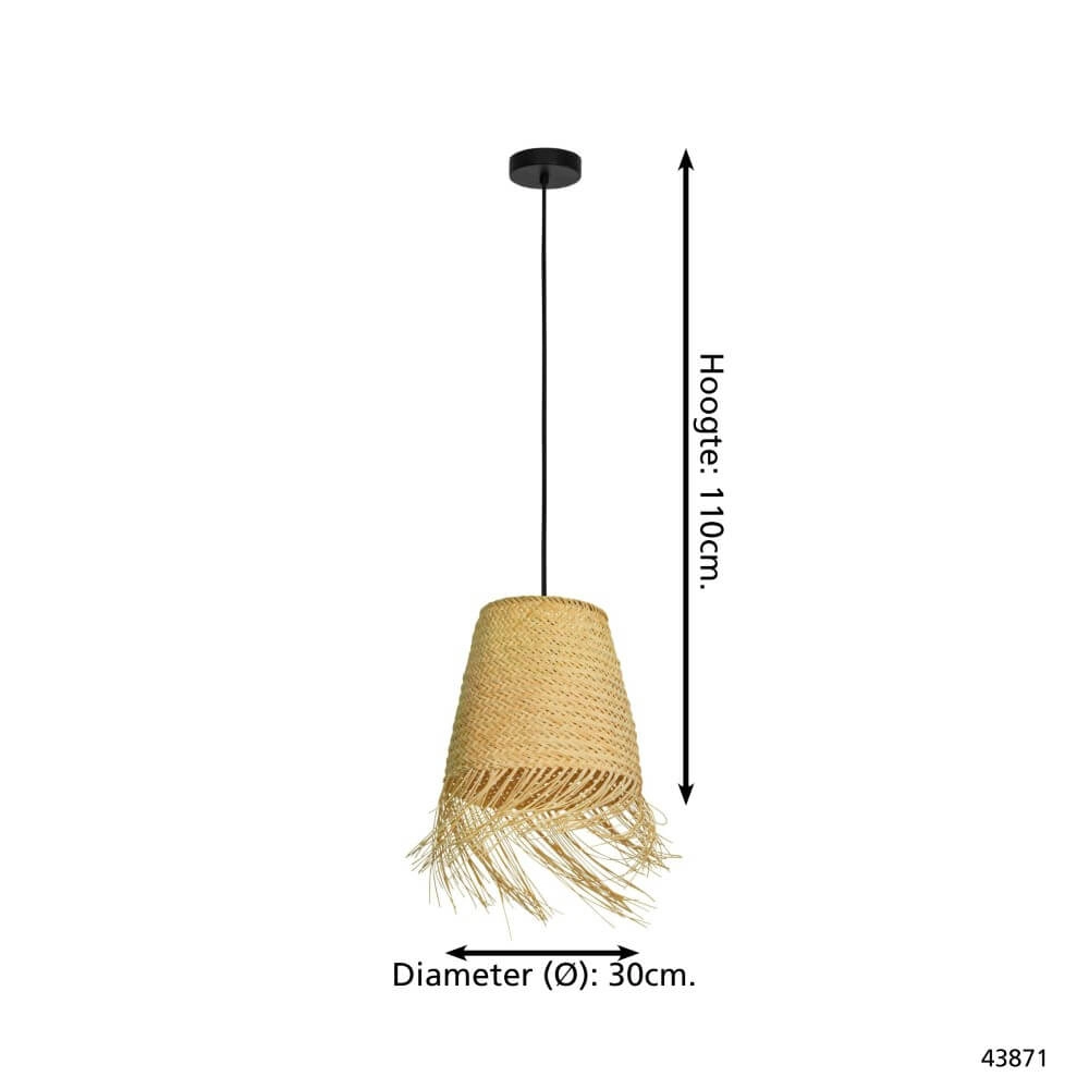 Lampe suspendue en osier Aycliffe Ø 30 cm Eglo 9002759438715