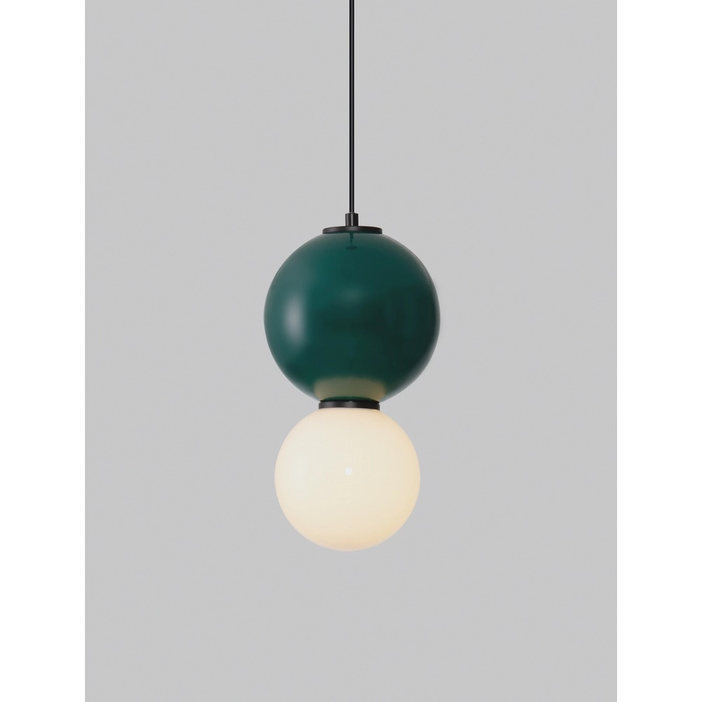 Suspension Noesis Ø 18cm vert avec blanc Lyora 5212017483683
