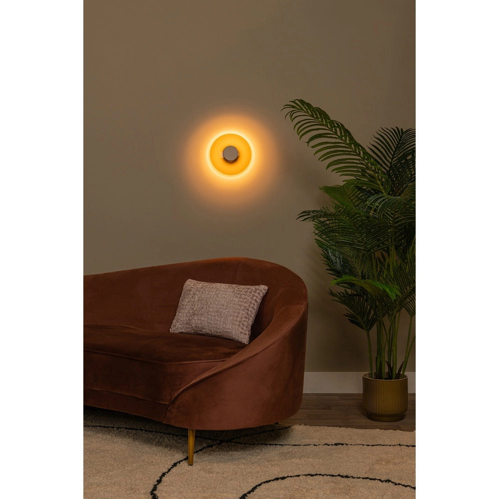 Lampe murale LED Santiago Ø 23cm - champagne avec verre ambré Premium by Lucide 5411212221896