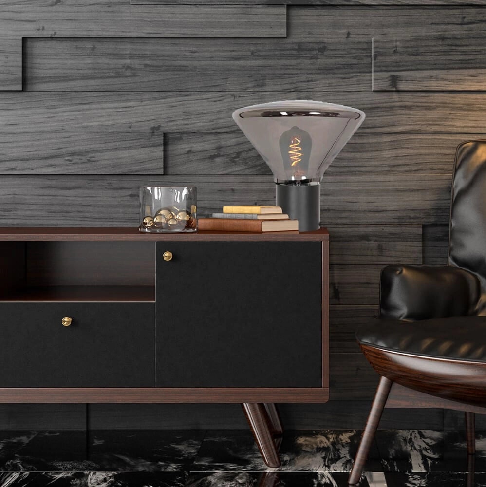 Lampe de table Ambiance noir avec verre fumé Steinhauer 8712746165074