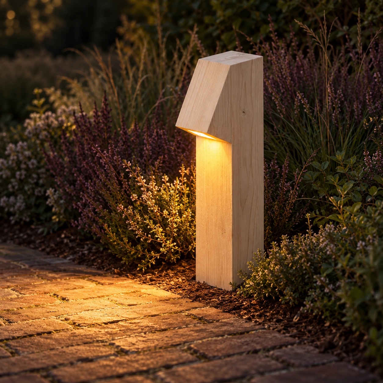 Éclairage de chemin en bois Peri 100 Accoya - 10x10x50cm - 2700K