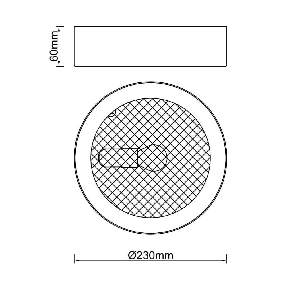 Plafonnier noir Sandros Ø 23cm avec maille Brilliant 4004353409448
