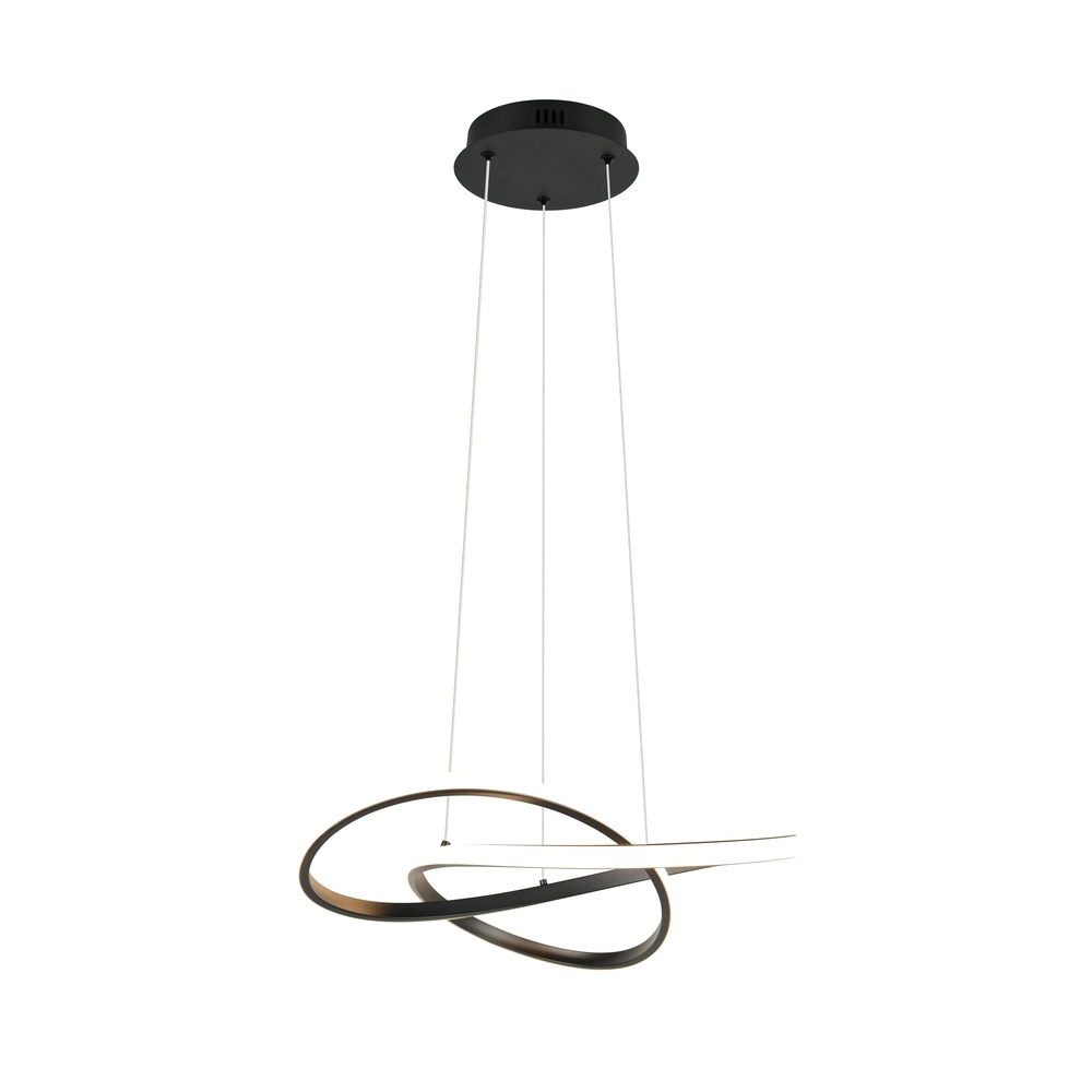 Lampe pendante de conception Mansa Noir Trio 4017807682144
