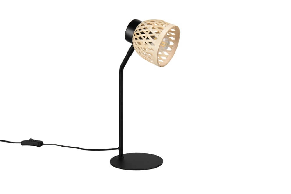 Lampe de table noire Laurent avec bouchon de crème Trio 4017807637571