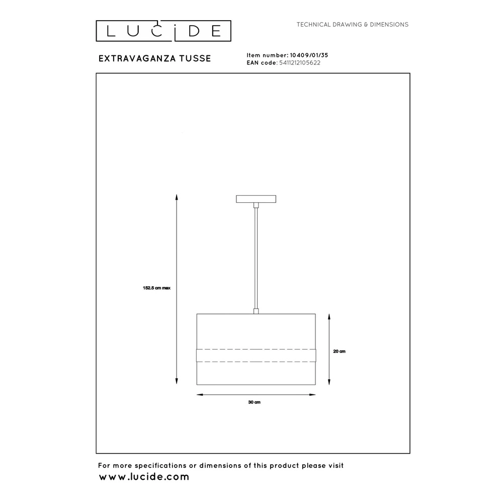 Lampe pendante de conception Extravaganza Tusse bleu Lucide 5411212105622