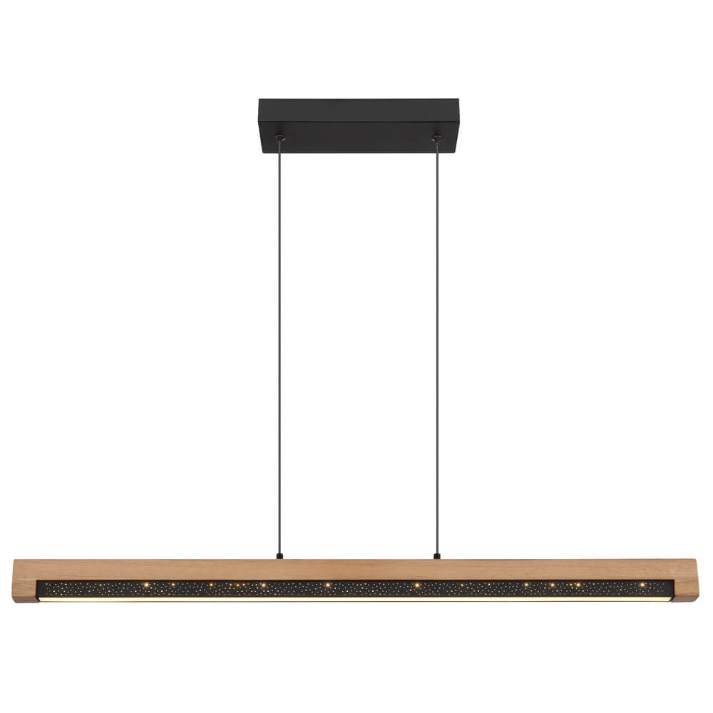 Suspension design Starla noir avec bois 85cm Globo 9007371456291
