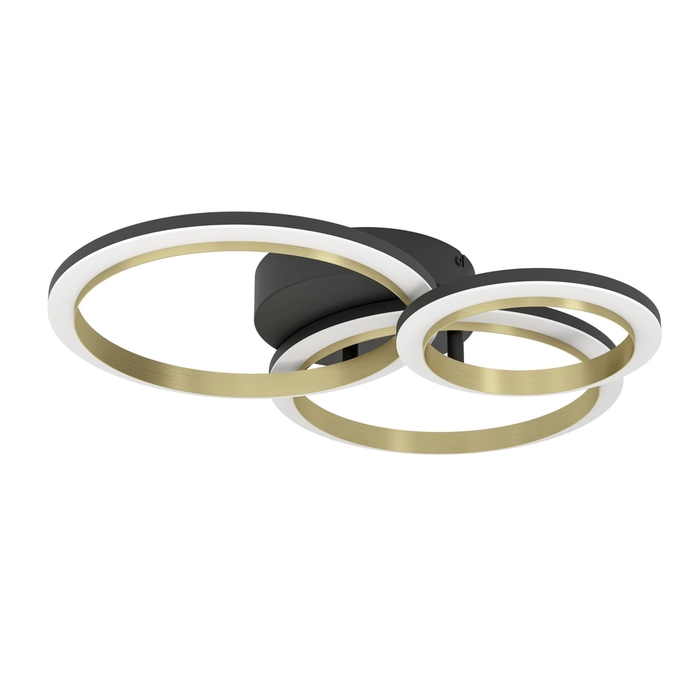 Lampe LED de plafond Calliera Rond - noir avec or