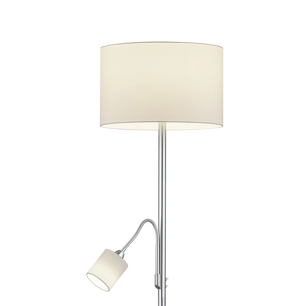 Lampe de lecture Hotel Gris métallisé à 2 lumières avec abat-jour blanc Trio 4017807433654