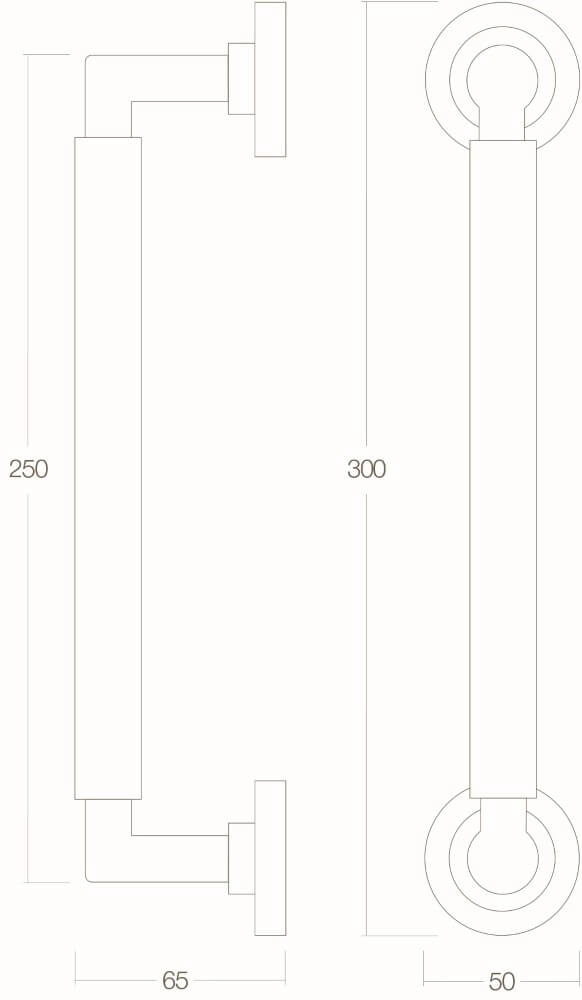 Poignée de porte de style champêtre Bau-Stil 30cm vieux gris Intersteel 8714186091210