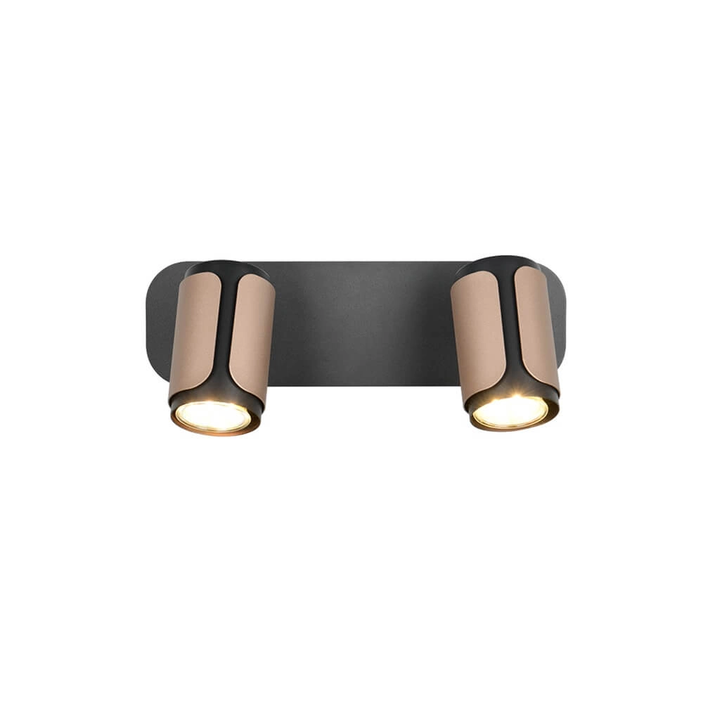 Spot apparent à 2 lumières Gillan noir avec marron Trio 4017807640434