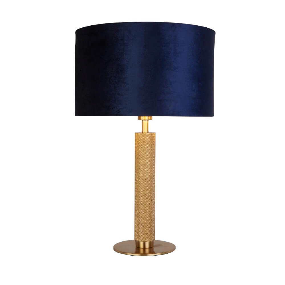 Lampe de table dorée London avec capuche bleue Searchlight 5053423248295