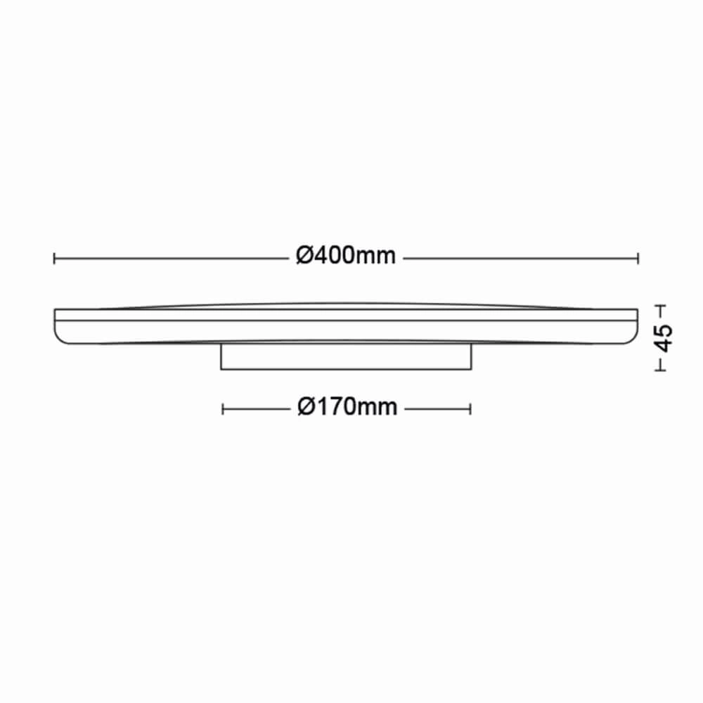 Plafonnier noir Ozziet Ø40cm Philips 8719514431980