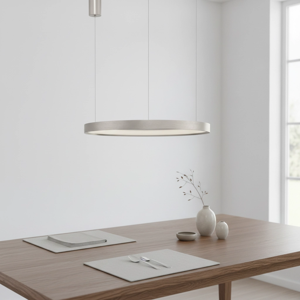 Suspension ronde Perrine gris argenté Ø 60cm