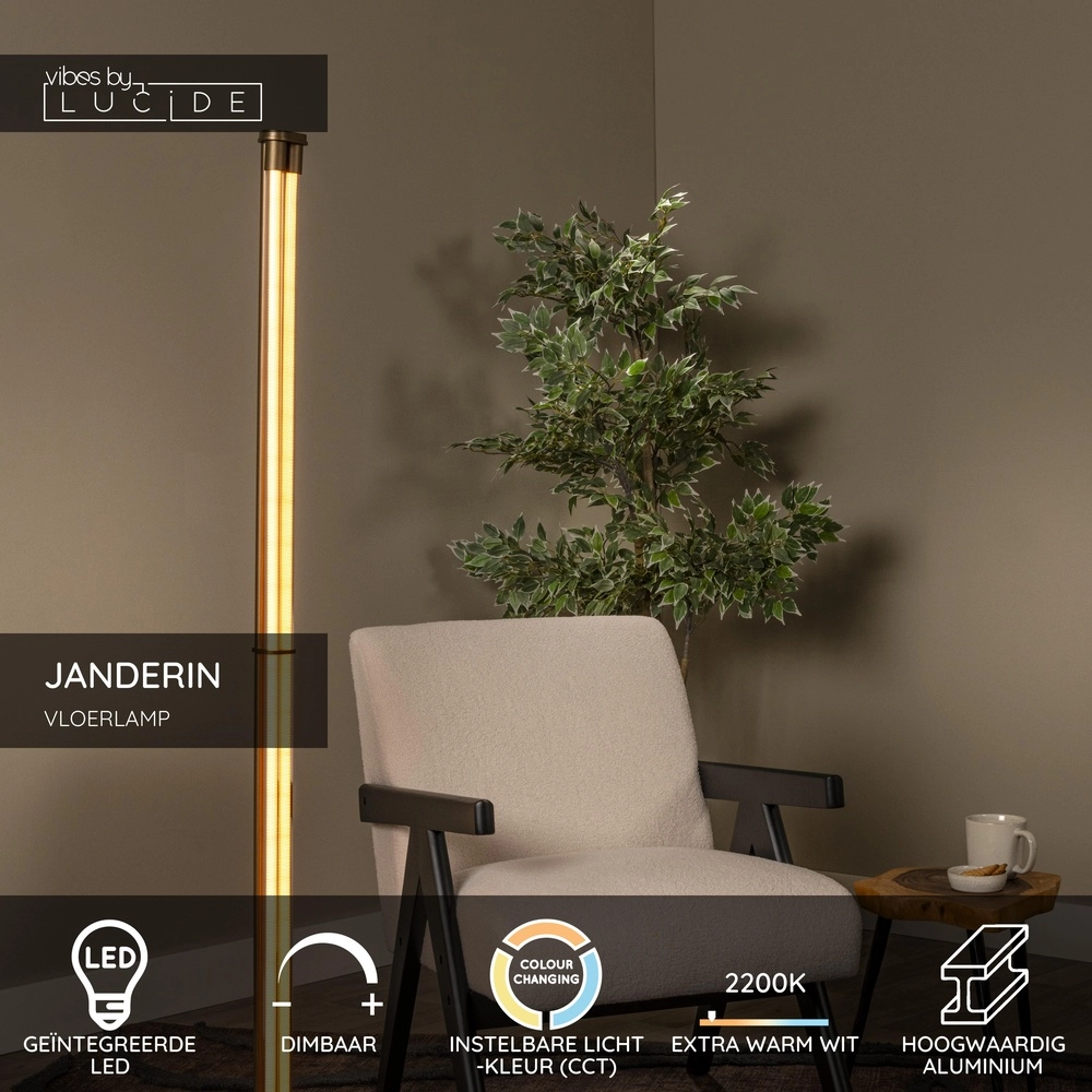 Lampe sur pied unique Janderin Champagne Lucide Vibes 5411212242105