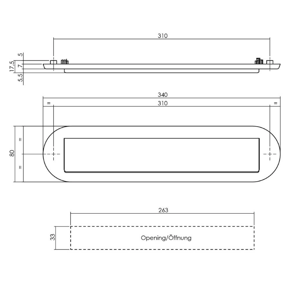Boîte aux lettres avec rebord de pluie Posta Ovale en acier inoxydable Intersteel 8714186153888
