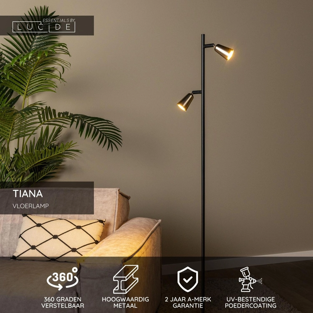 Lampe de lecture de conception Tiana Champagne Lucide 5411212650467