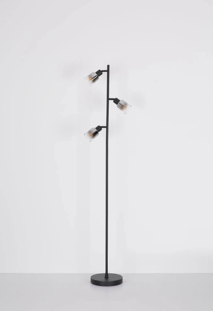 Lampadaire Hubertus avec verre fumé Globo 9007371458011