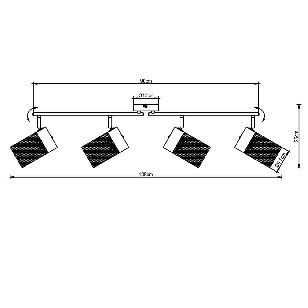 Plafonnier noir Kamolo 3x E27 Brilliant 4004353409417
