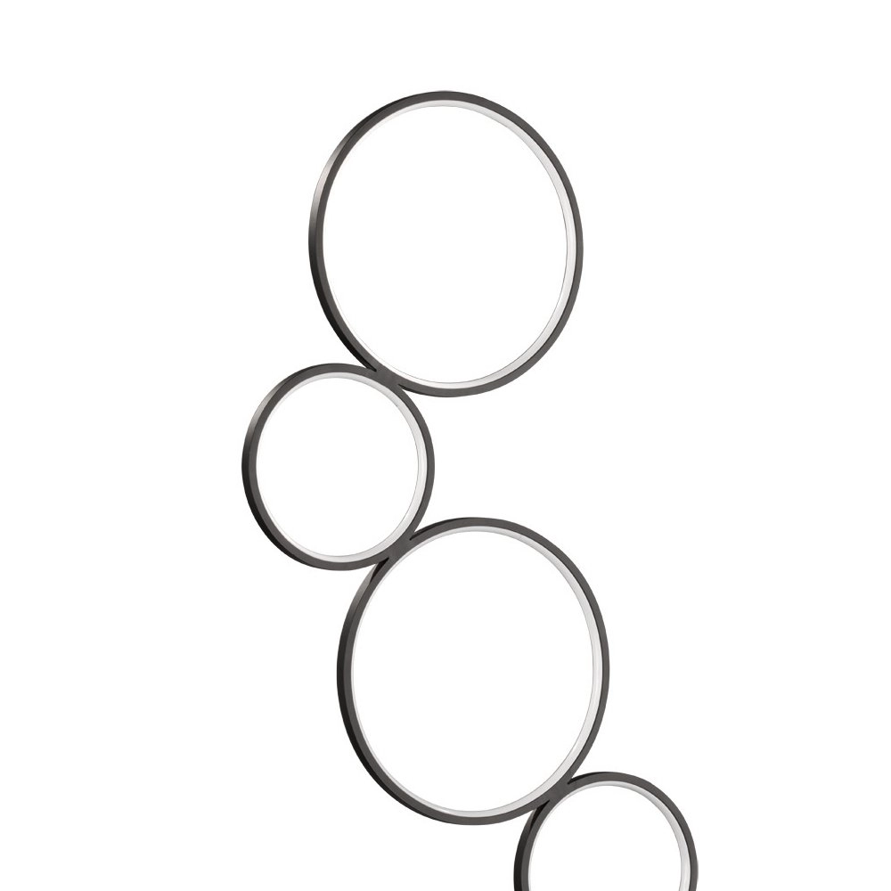 Lampadaire Rondo 5 anneaux noir Trio 4017807423853