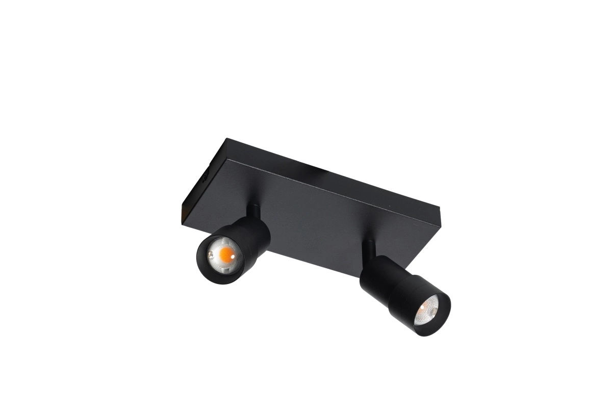 Spot monté en surface 2x LED Liam noir - rectangulaire